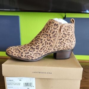 Lucky Brand Women's Animal Print Ankle Boots - Brown